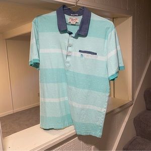Original Penguin Heritage Slim Fit Pocket Polo Size XL Green Blue